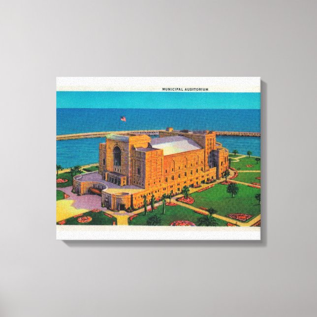 Kommunal Auditorium vid Long Beach, Kalifornien Canvastryck (Framsida)