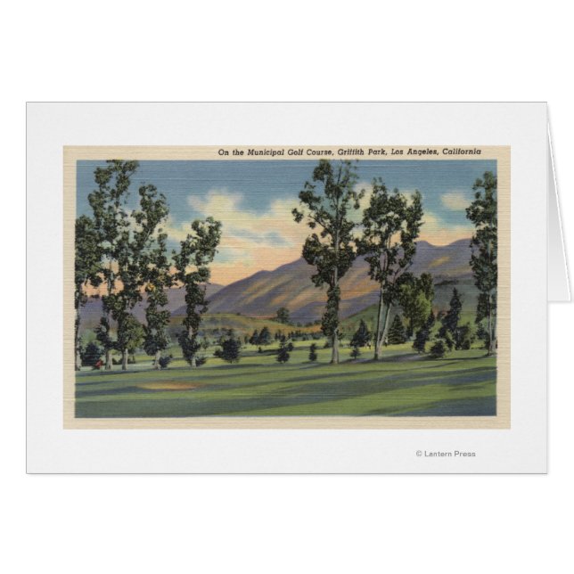 Kommunal Golf Course i Griffith Park Hälsningskort (Framsidan Horizontal)