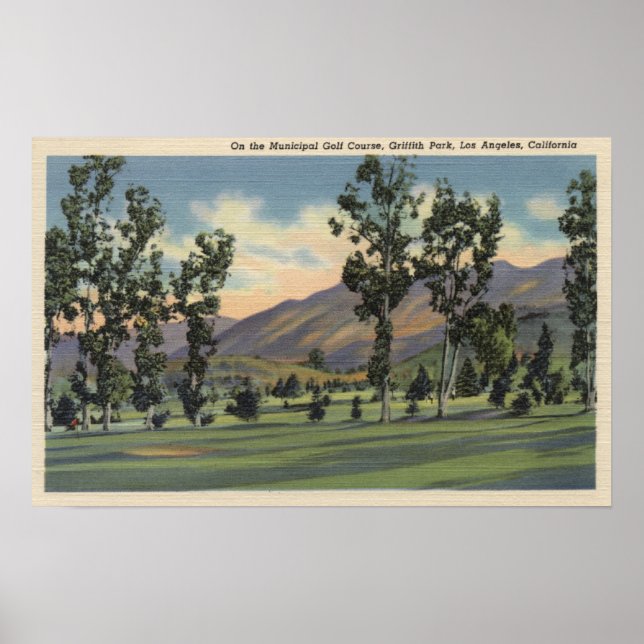 Kommunal Golf Course i Griffith Park Poster (Framsidan)