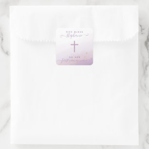Kommunen Kor Lavender Watercolor Fyrkantigt Klistermärke