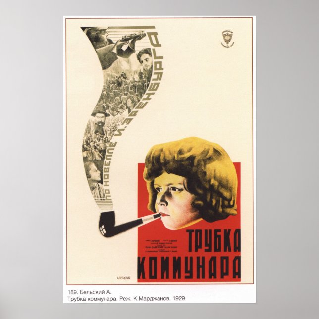 Kommuner Pipe 1929 Sovjetfilm Poster (Framsidan)