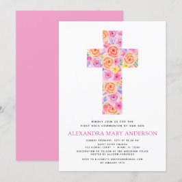 Kommuniation för första Heligan Pastel Blommigt Ro Inbjudningar