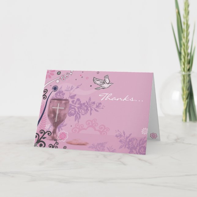 Kommunice Chalice Dove - tackkort för första Helig (Framsida)