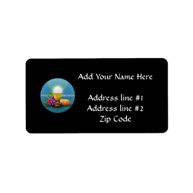 Kommunice Chalice och värd för första Heligan Adressetikett (Framsidan)