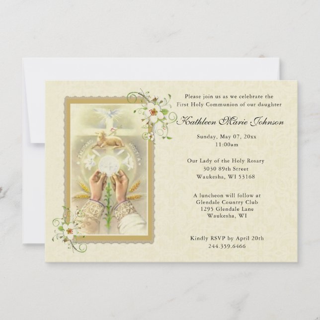 Kommunicerade inbjudningar till elegant första Hel (Framsida)