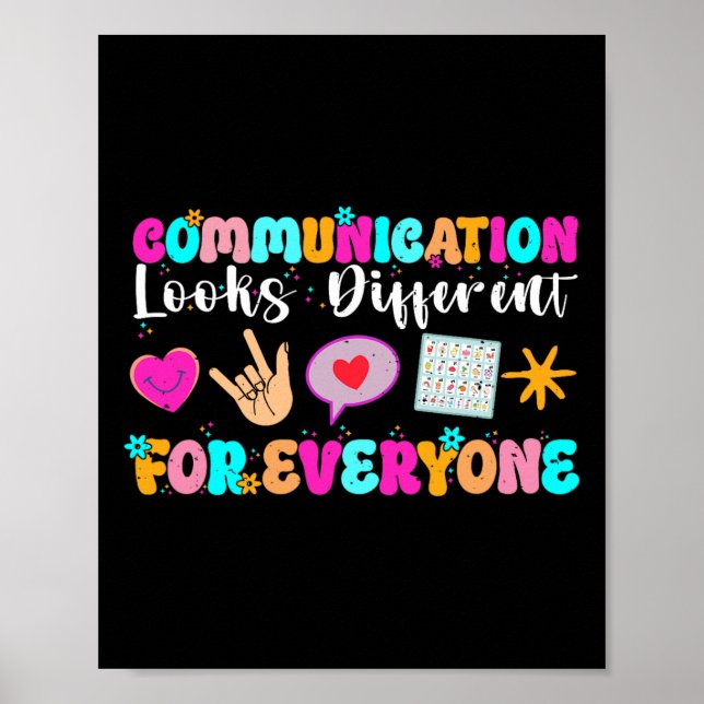 Kommunikation ser olika ut för alla Autism  Poster (Framsidan)