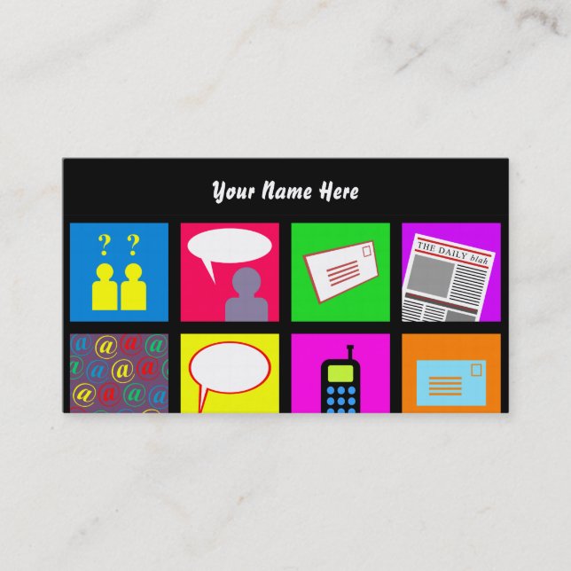 Kommunikationen belägger med tegel tapeten, ditt visitkort (Framsida)