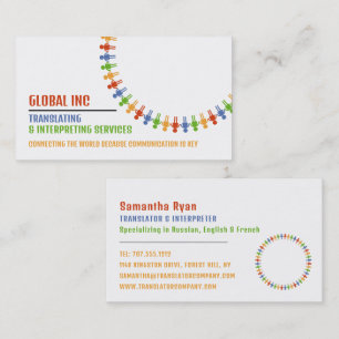 Kommunikationsdesign, översättare och tolk visitkort