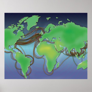Kommunikationstrådar under havet poster