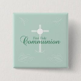 Kommunion för första Heligan, skript i mjuk Grönt Knapp