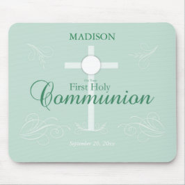 Kommunion för första Heligan, skript i mjuk Grönt Musmatta