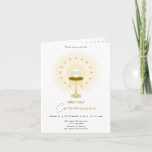 Kommunision Guld med Chalice-inbjudan Inbjudan