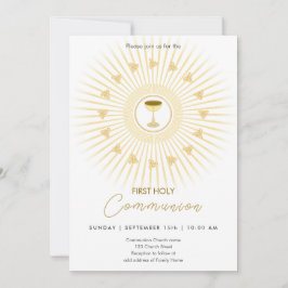 Kommunision Guld med Chalice-inbjudan Inbjudningar