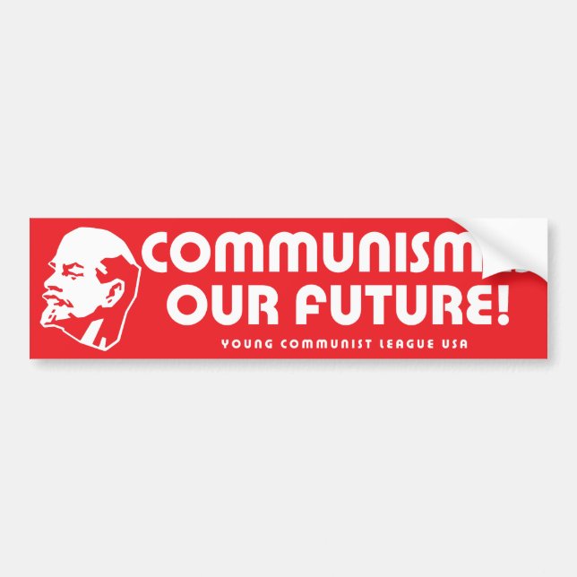 "Kommunism är vår framtid!" YCLUSA Bildekal (Framsidan)
