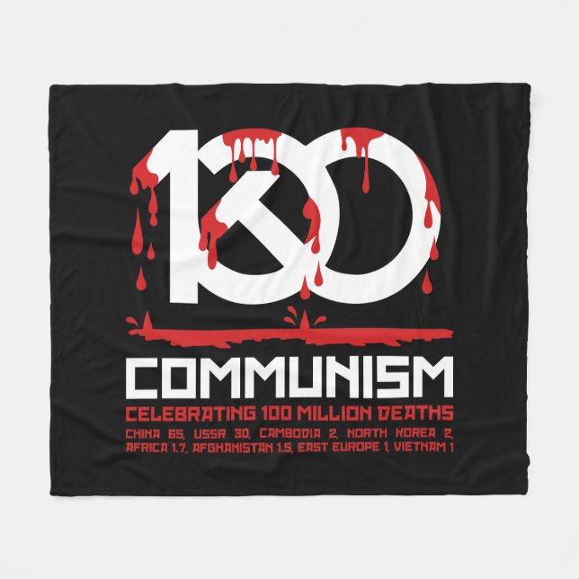 Kommunism, firar 100 miljoner dödsfall fleecefilt (Framsidan (Horisontell))