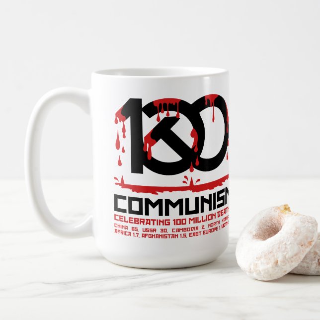 Kommunism, firar 100 miljoner dödsfall kaffemugg (Med munk)