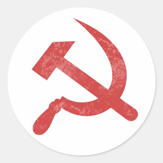 kommunism runt klistermärke (Framsida)