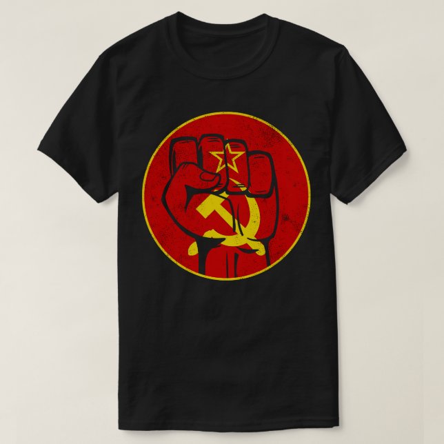 Kommunismen Sovjetunionen Fist Hammer Sickle T Shirt (Design framsida)