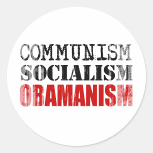 KOMMUNISMSOCIALISM OBAMANISM Faded.png Runt Klistermärke