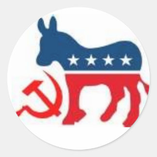 kommunistdemokrat runt klistermärke