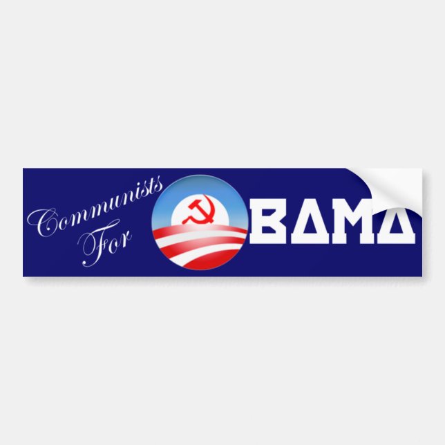 Kommunister för Obama Bildekal (Framsidan)
