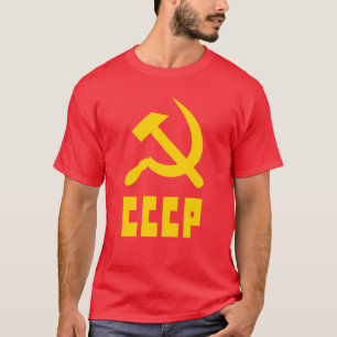Kommunistisk CCCP Russian Hammer och Sickle T Shirt