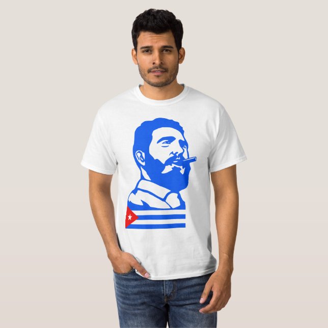 Kommunistisk diktator Fidel Castro T Shirt (Hel framsida)