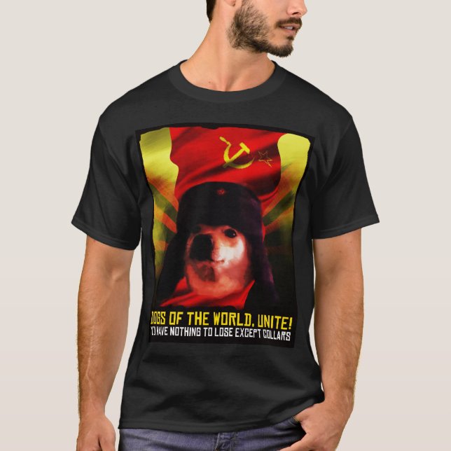 Kommunistisk kamratDoggo Meme Ryssland hund Jimbo T Shirt (Framsida)