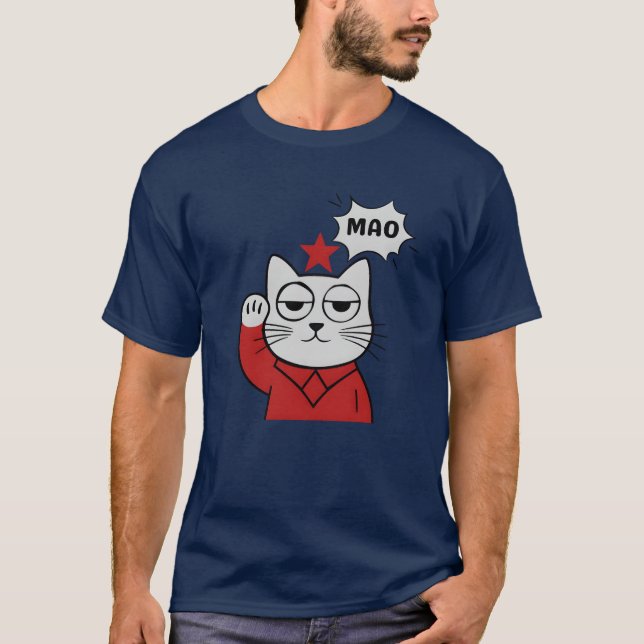 Kommunistisk katt Öster Berlin Retro Stil Cat T Shirt (Framsida)