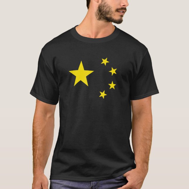 Kommunistisk propaganda kinesisk femstjärnig röd F T Shirt (Framsida)