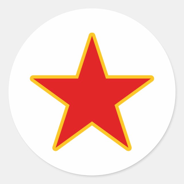 Kommunistisk röd stjärna runt klistermärke (Framsida)