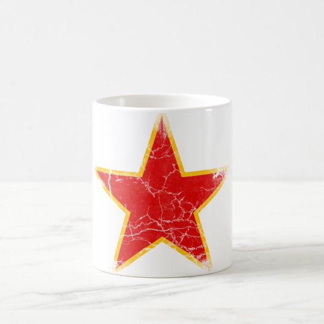 Kommunistisk röd stjärnavintage kaffemugg (Center)