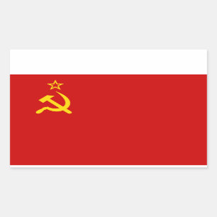 Kommunistisk Ryssland flagga USSR Rektangulärt Klistermärke
