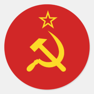 Kommunistisk Ryssland flagga USSR Runt Klistermärke