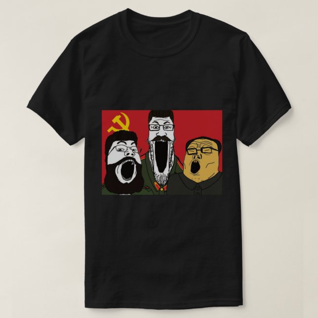kommunistisk soyjak trio t shirt (Design framsida)