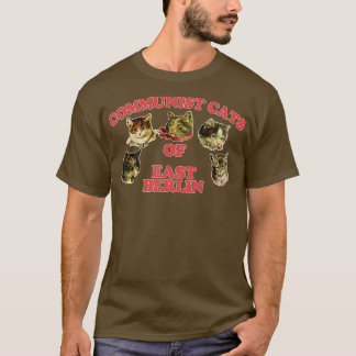 Kommunistiska katter i Öster Berlin Retro Stil Cat T Shirt