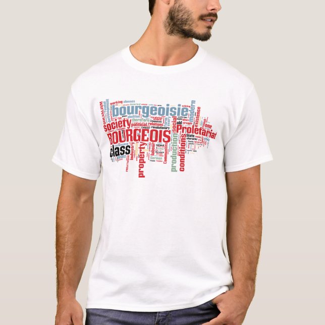 Kommunistiskt Manifestoordmoln T Shirt (Framsida)