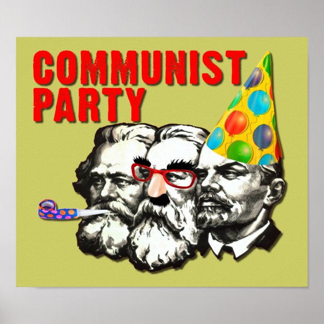 Kommunistpartiet Roligt Skämt Affisch Skylt (Framsidan)