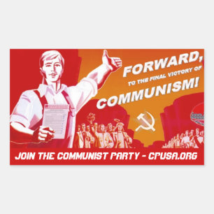 Kommunistpartiklistermärke Rektangulärt Klistermärke