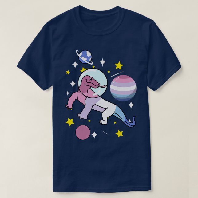 Komodo Dragon Astronaut Bigender  T Shirt (Design framsida)