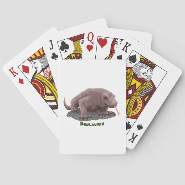 Komodo dragon illustration casinokort (Baksidan)