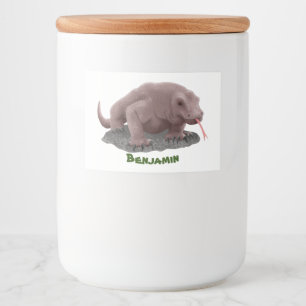 Komodo dragon illustration mat etiketter