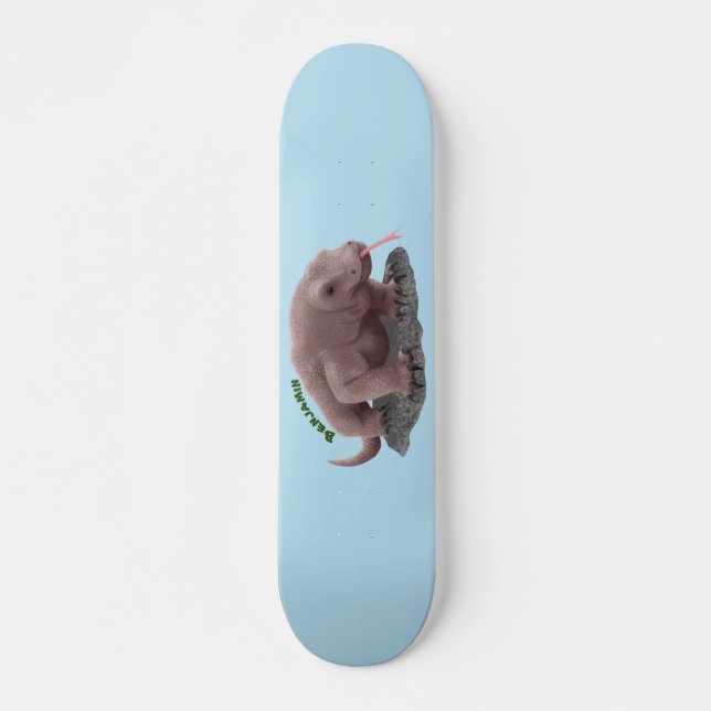 Komodo dragon illustration mini skateboard bräda 18,5 cm (Framsida)