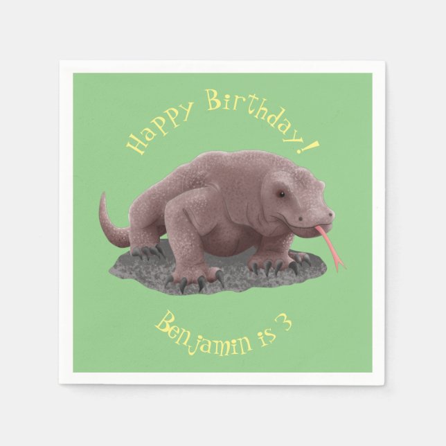 Komodo dragon illustration pappersservett (Framsidan)