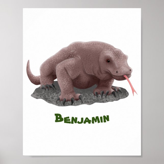 Komodo dragon illustration poster (Framsidan)