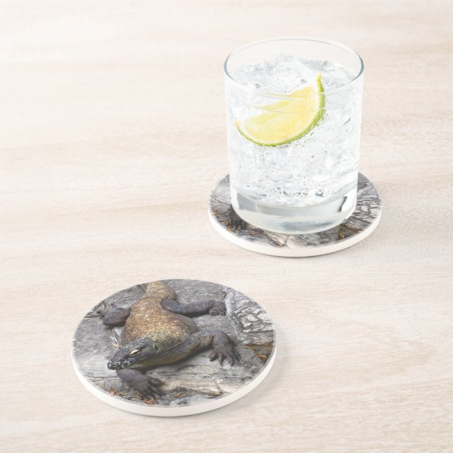 Komodo Dragon in Rocky Light Underlägg (Sidan)