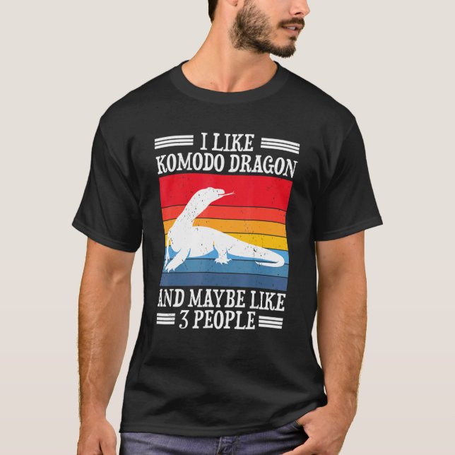 Komodo Dragon Lizard Animal Reptile Bearded Lizard T Shirt (Framsida)