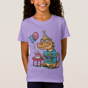 Komodo Dragon med födelsedagshatt humoristisk T Shirt