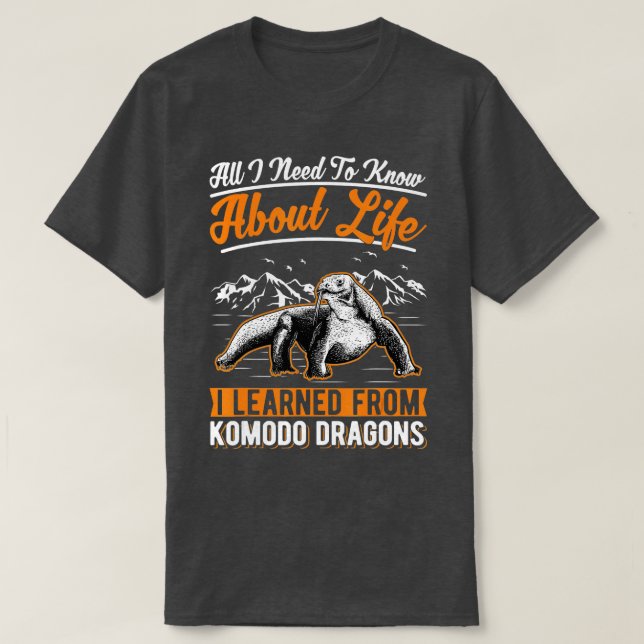 Komodo Dragon Monitor Lizard 1 T Shirt (Design framsida)