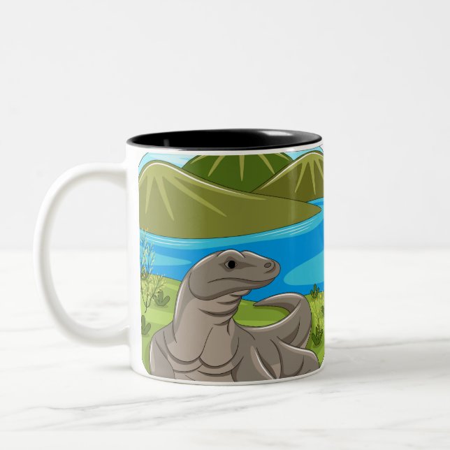 Komodo Dragon Mug Två-Tonad Mugg (Vänster)